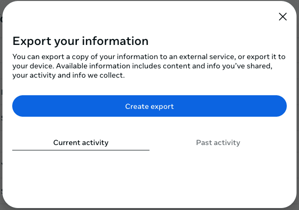 Create export button