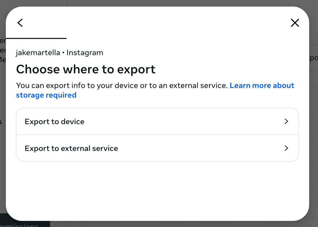 Export to device option